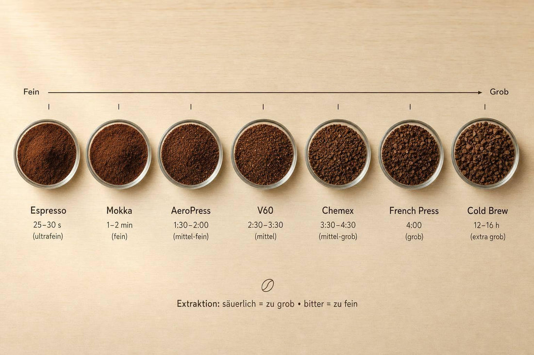 Kaffee-Mahlgrad-Tabelle