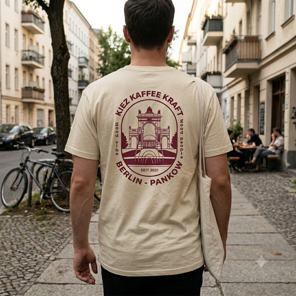 Kiez Kaffee KRAFT T-Shirt "Pankow Edition" – Natural/Off-White