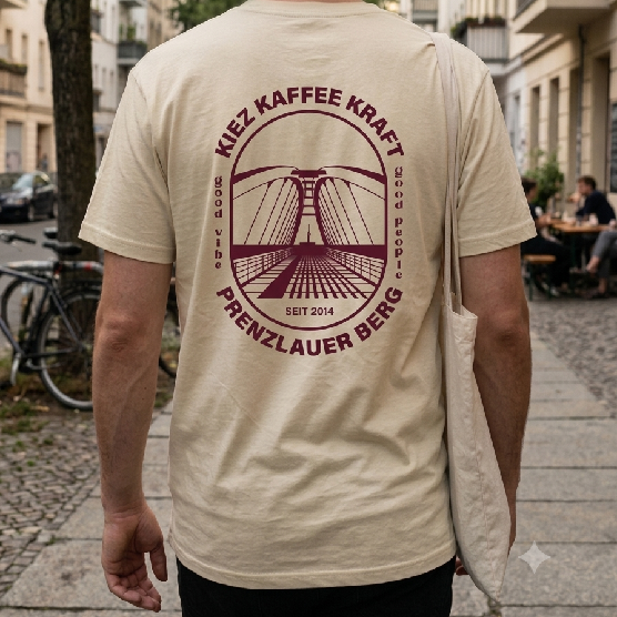 Kiez Kaffee KRAFT T-Shirt "Prenzlauer Berg Edition" – Natural/Off-White