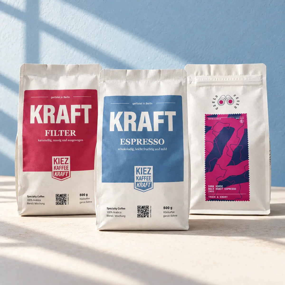 KRAFT House Tour Kaffee-Bundle mit Good Morning Espresso, KRAFT Hausfilter und Dark Horse
