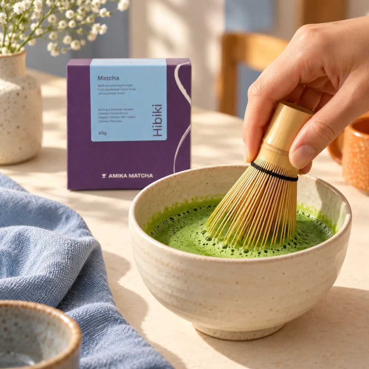 Matcha mit Bambusbesen aufschlagen – KRAFT Starter Kit